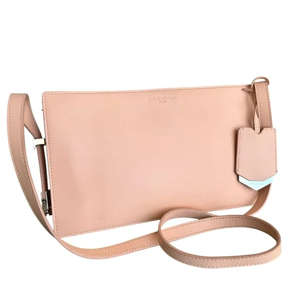 Balenciaga Shoulder Bag Crossbody Light Pink Leather - Picture 3 of 17